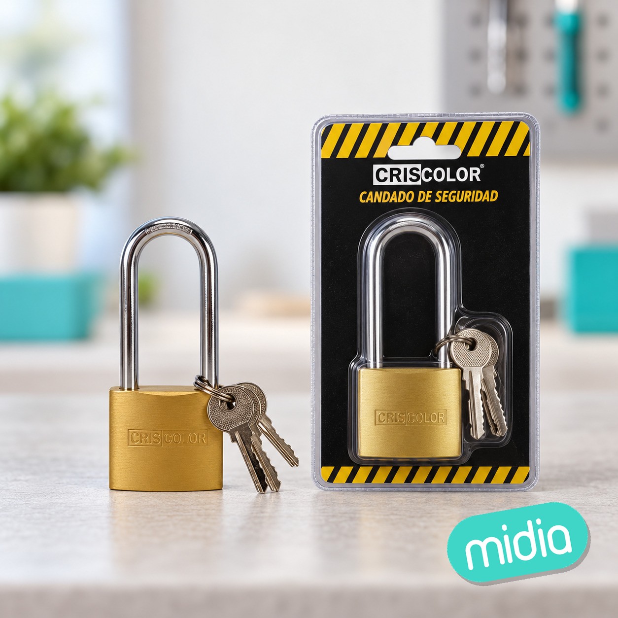 [42313] candado de seguridad arco largo 38x85mm