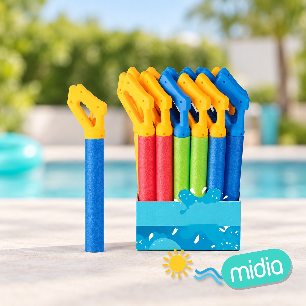 [42740] pistola agua 40x5cm mango plastico surtido 3 colores