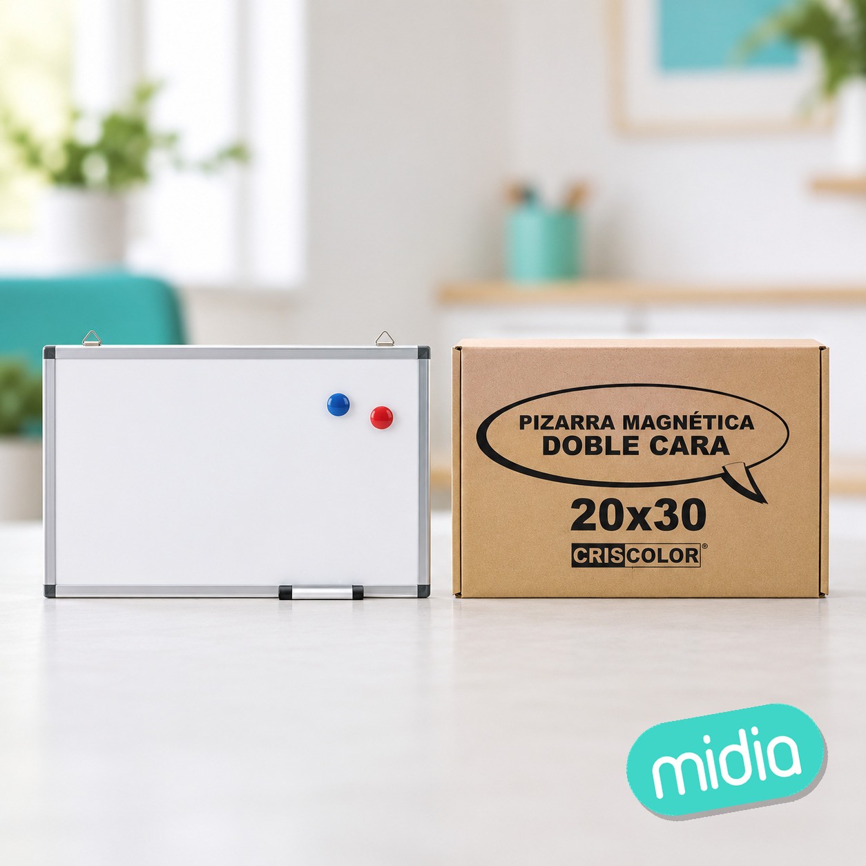 [42957] pizarra magnetica doble cara 20x30