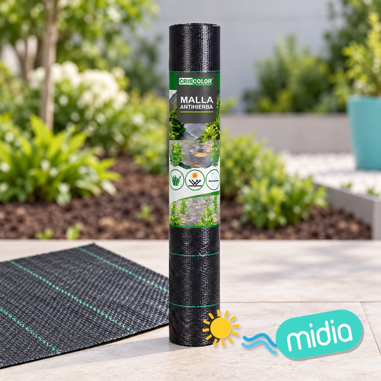 [43771] malla anti hierbas 1x10m negra