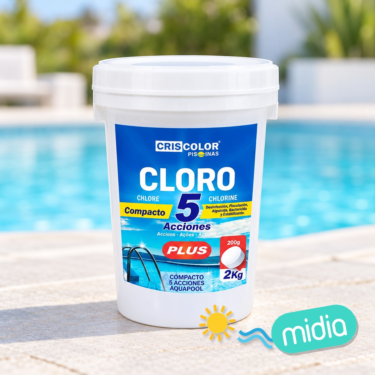 [43835] cloro compacto 5 acciones 2kg plus