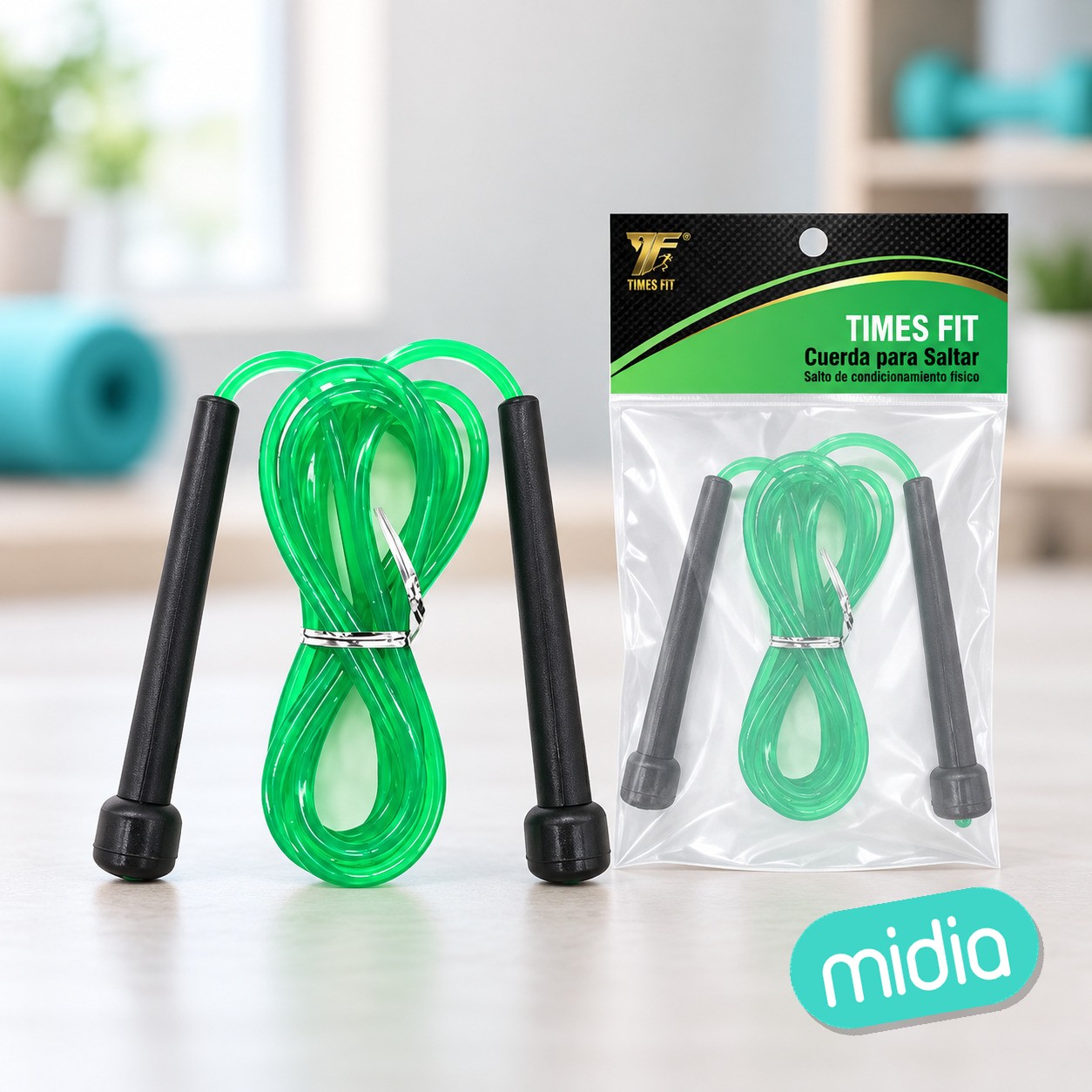 Cuerda de saltar verde 2.6m
