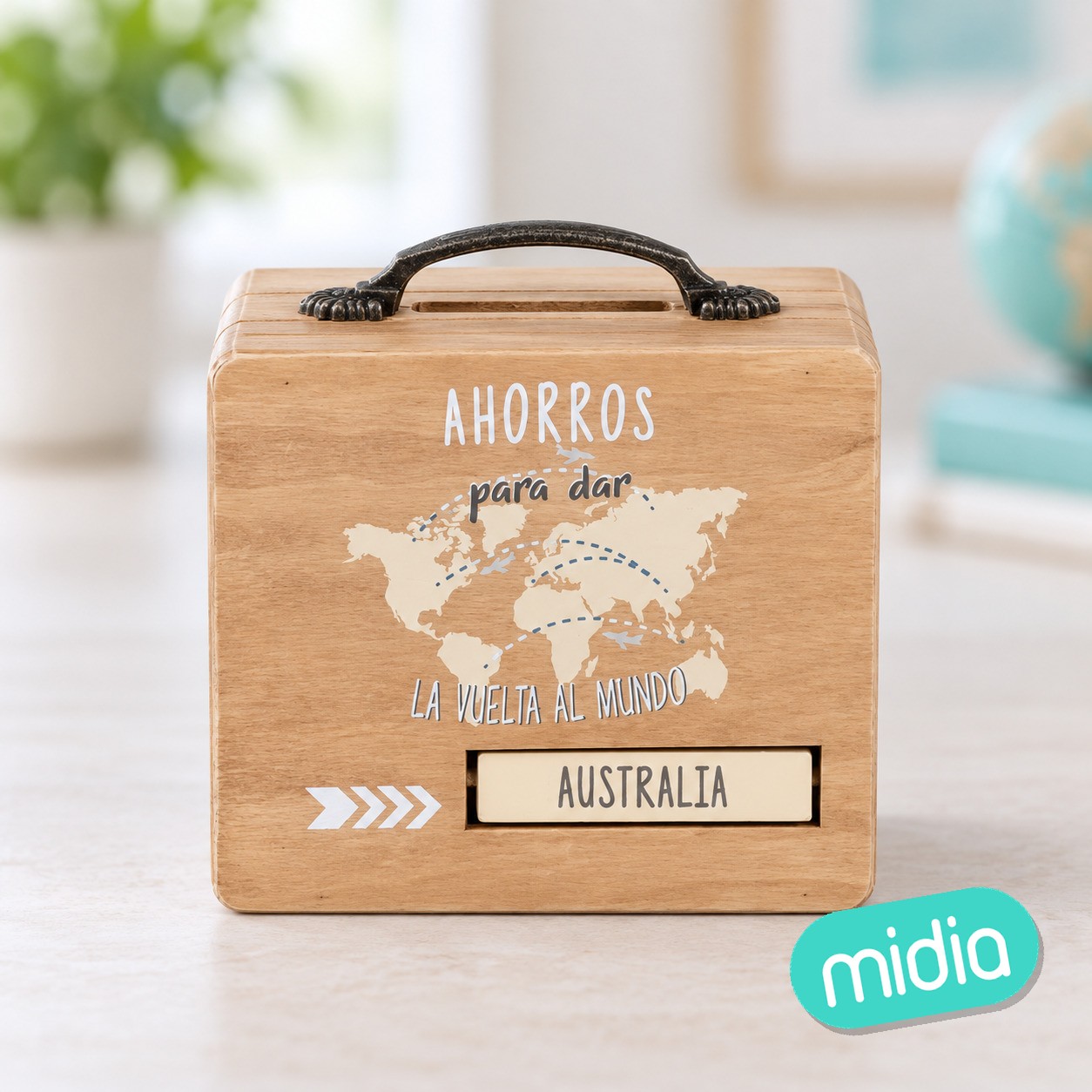 Hucha forma maleta vuelta al mundo (4/8 - 12)