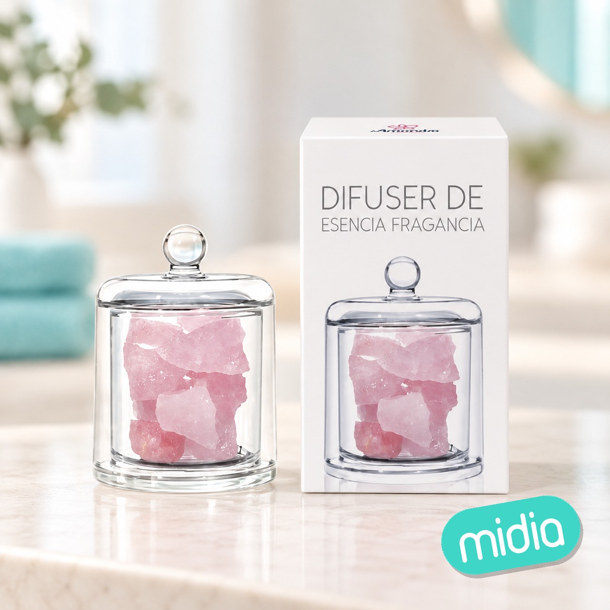 Diffuserr de esencia fragancia cristal rosa