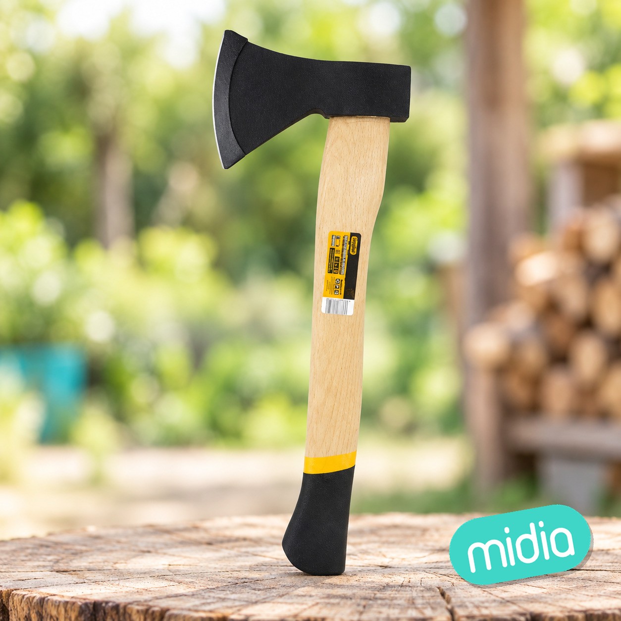 Hacha con mango madera 600g