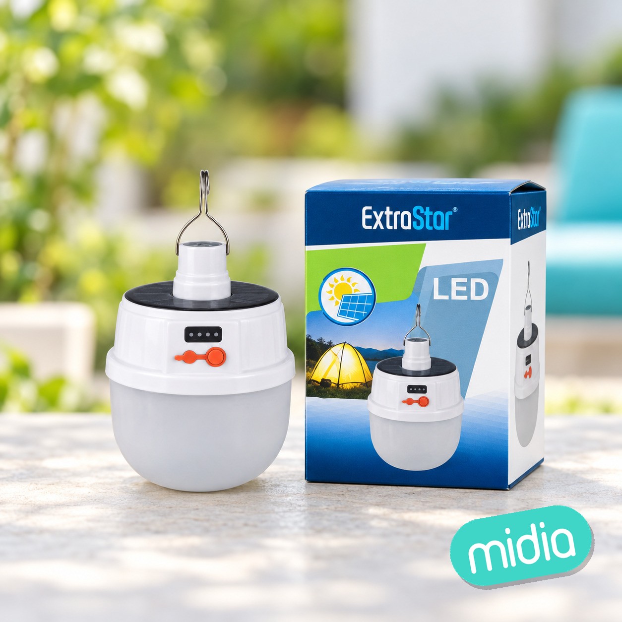 Lampara led de camping blanco recargable cable dc y