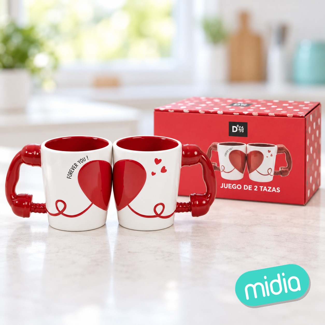 Juego de 2 mugs 490ml asa telefono amor (2/4 - 6)