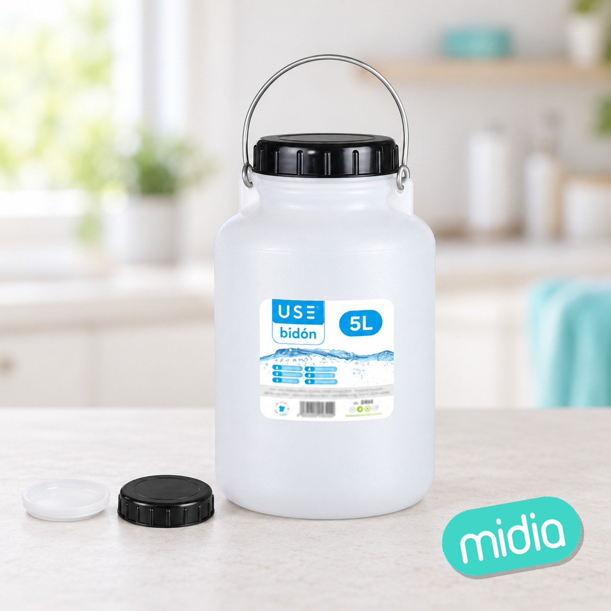 Garrafa 5l asa metal