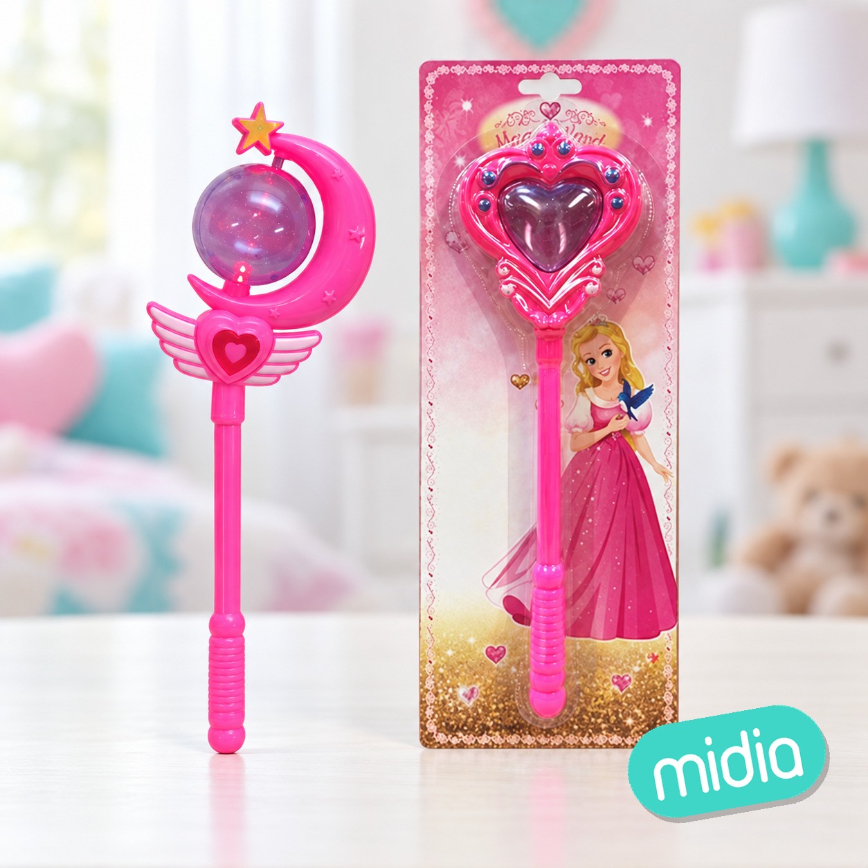 Blister varita magica 2 su rt. c/luz y sonido y pilas incl.