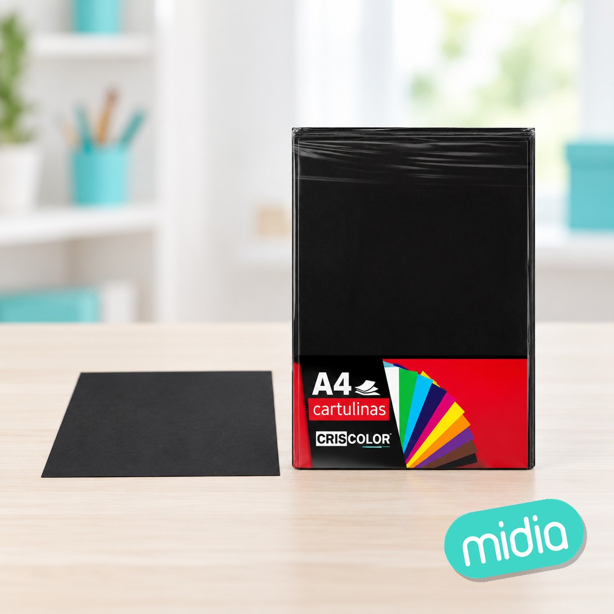 Cartulina a4 negro 50u