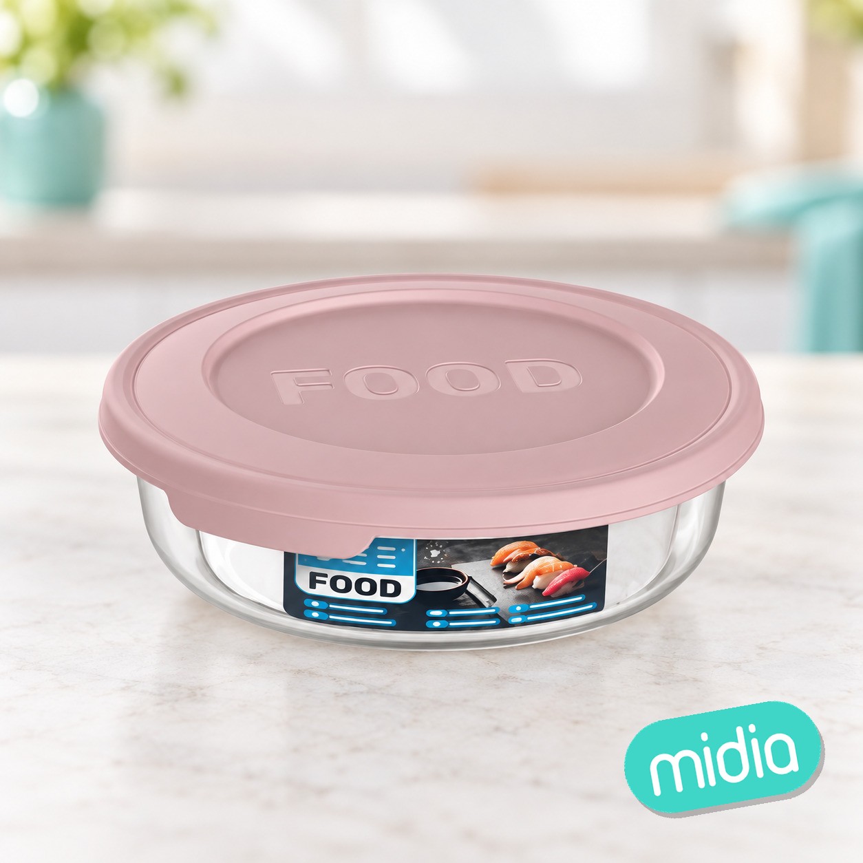 Fiambrera redonda 0,8l serie food - pastel