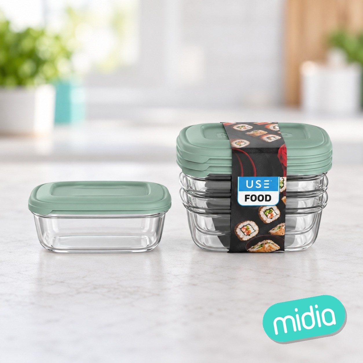 Lote 3 fiambreras rectangulares 0,2l serie food pastel