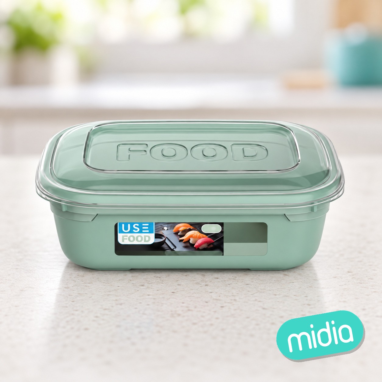 Fiambrera rectangular 0,5l serie food - base pastel