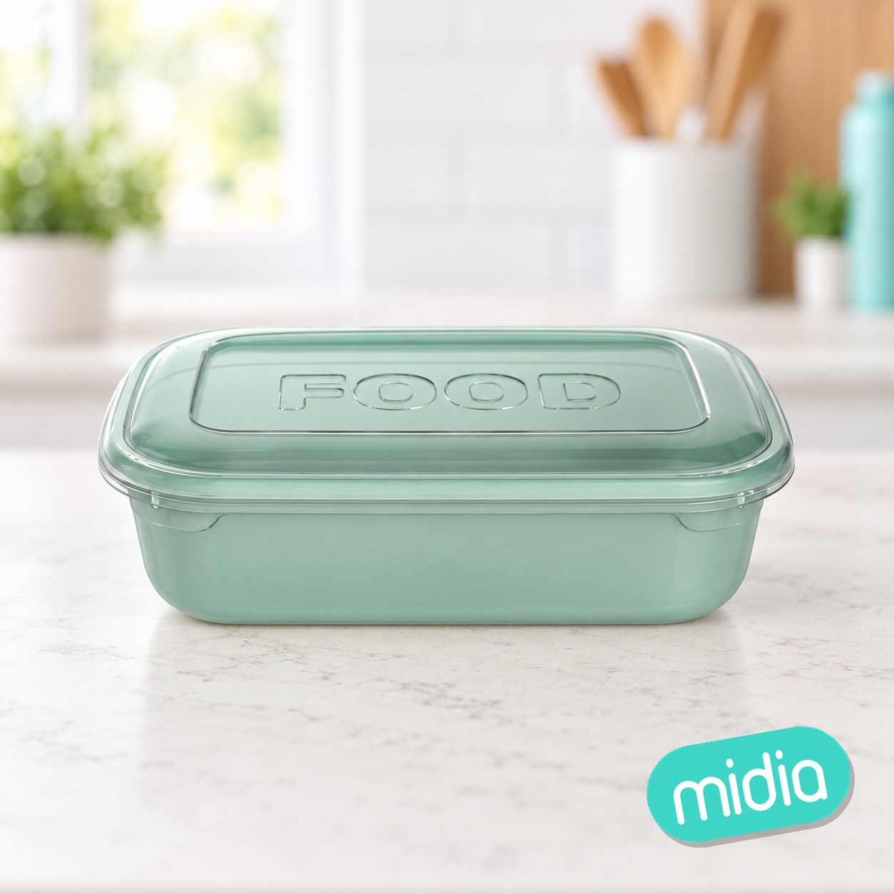 Fiambrera rectangular 0,9l serie food - base pastel