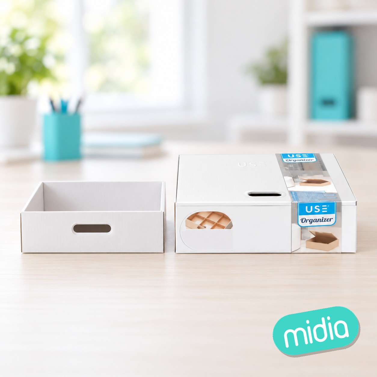 Caja con tapa abatible organizer a6