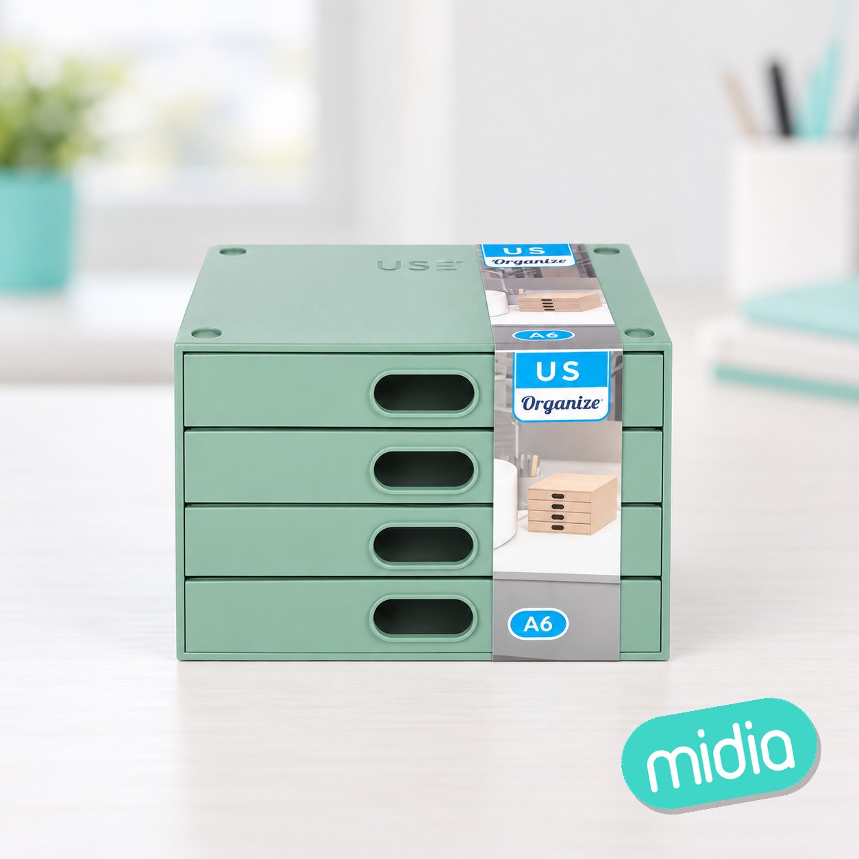 Cajonera organizer a6 - 4 cajones - pastel