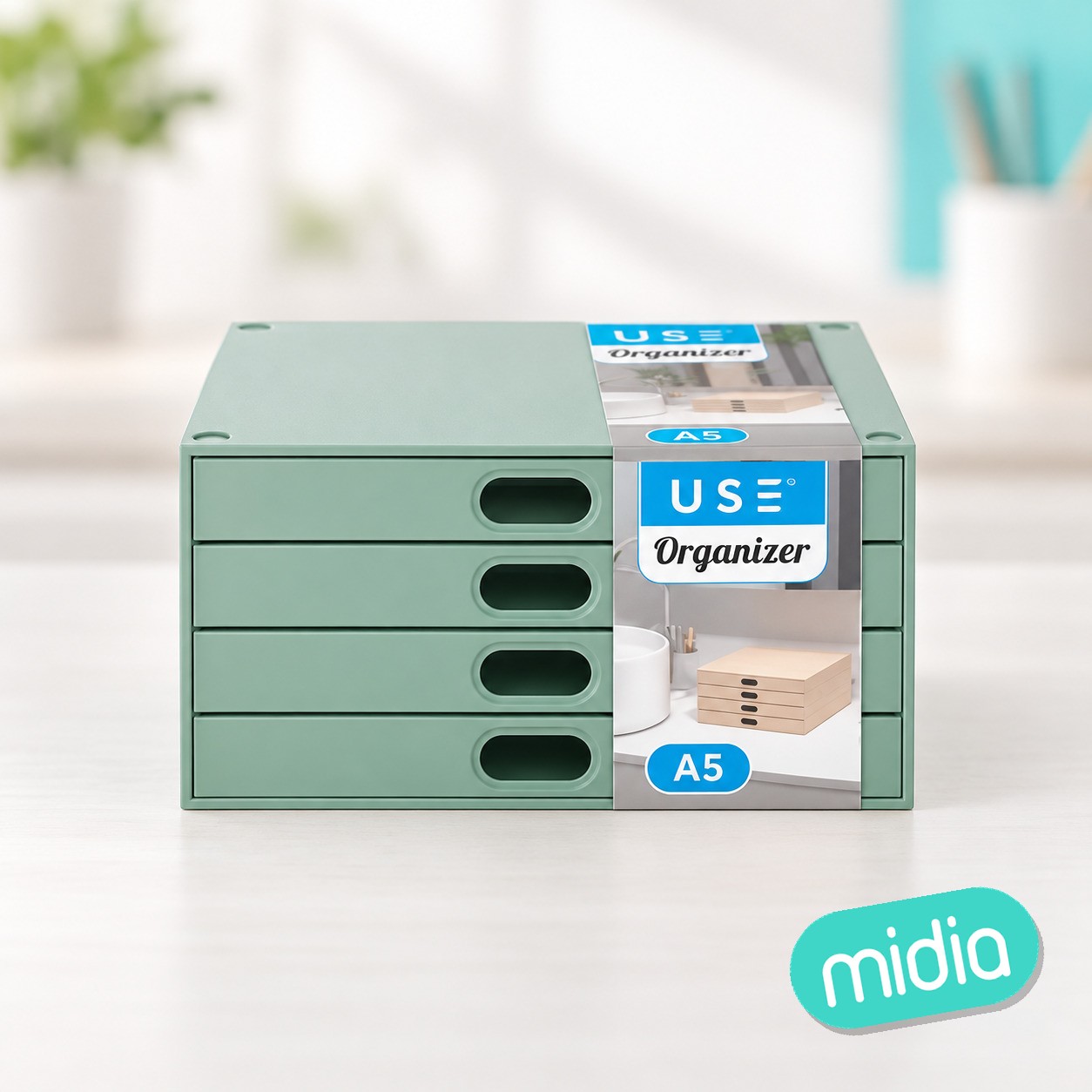 Cajonera organizer a5 - 4 cajones - pastel