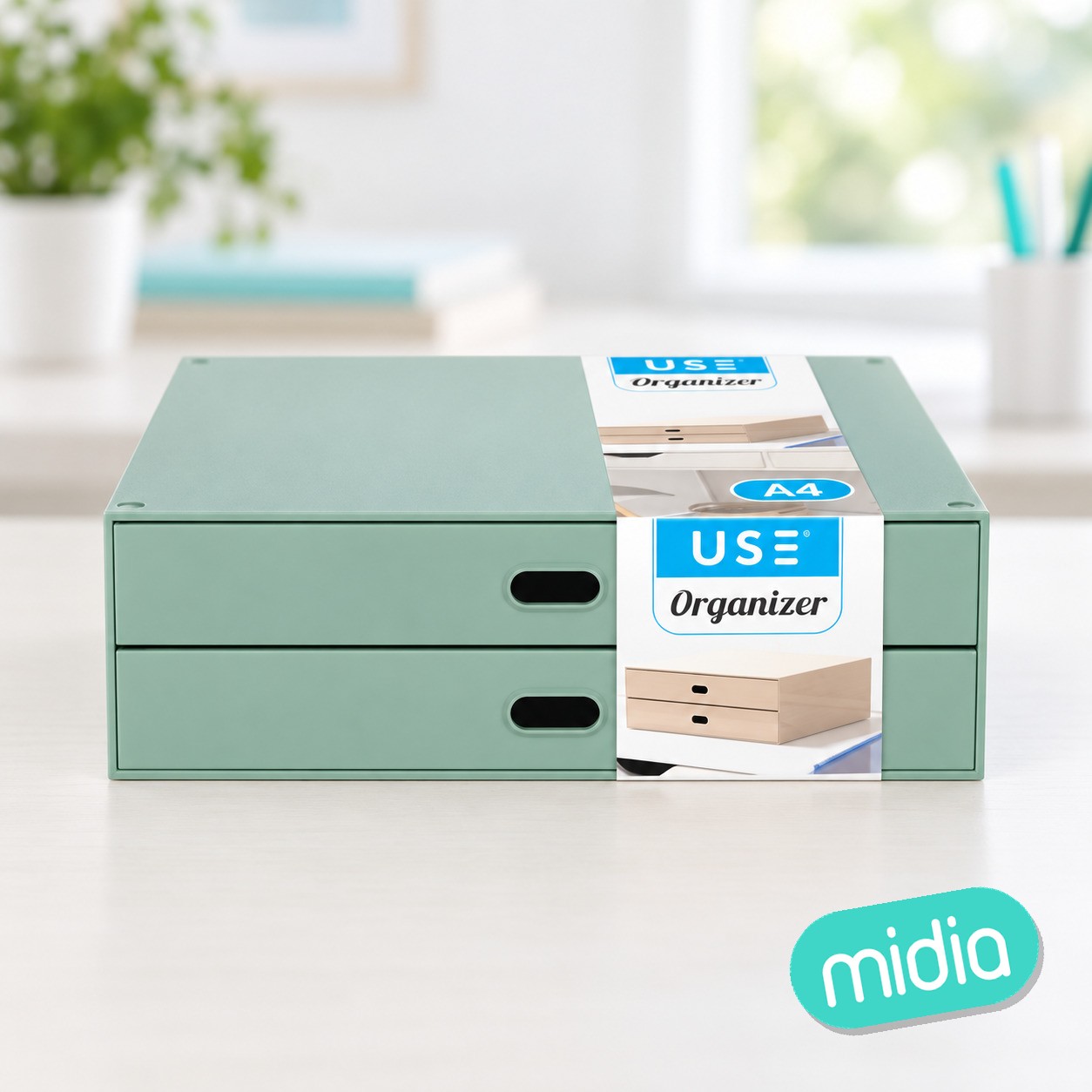 Cajonera organizer a4 - 2 cajones - pastel