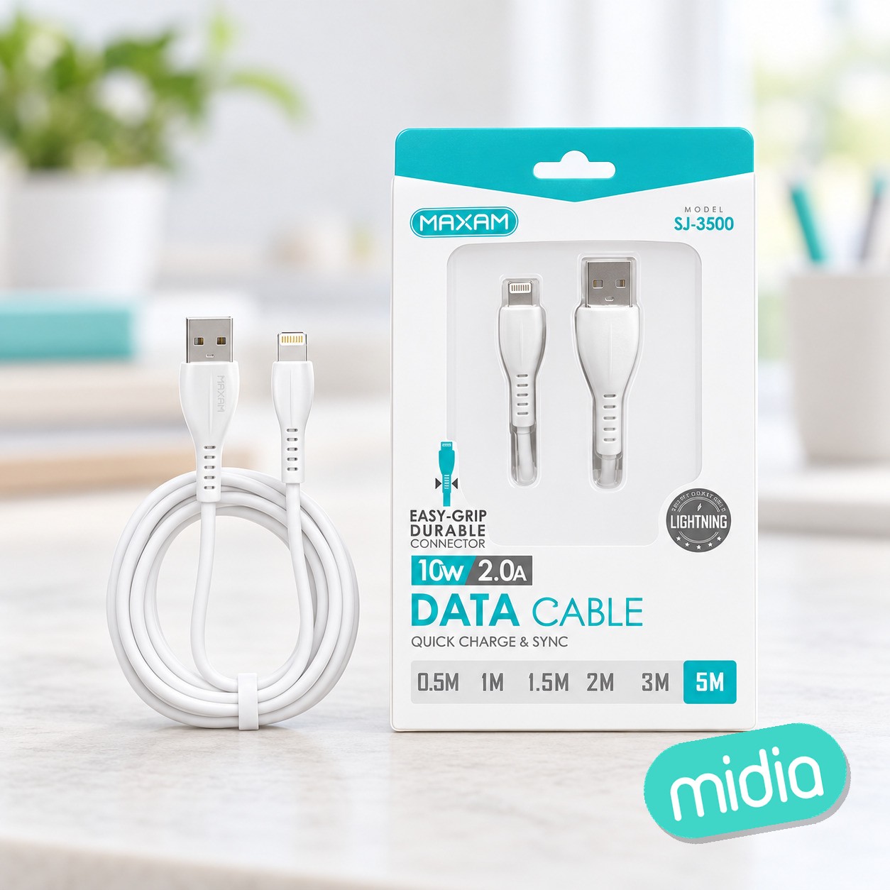 SJ-3500 Blanco 2A 5M Cable USB IP