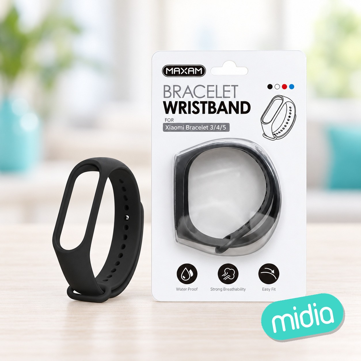 WB-1000 Negro Xiaomi Universal Mi 3 / Mi 4 TPU Wristband