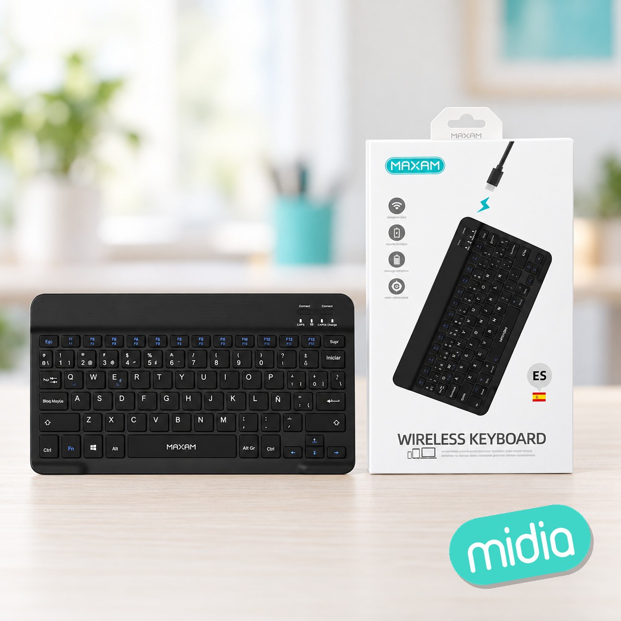 KB-B001ES Negro Teclado inalámbrico 78 teclas Diseño español