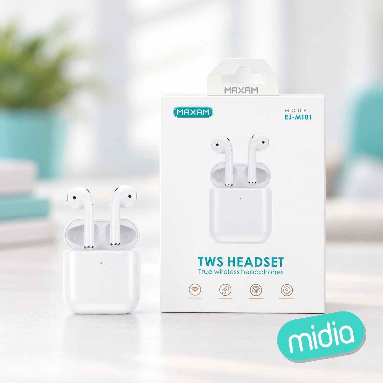 EJ-M101 Auricular Bluetooth TWS blanco V5,1 250mAh EJ-M101 (9 li,