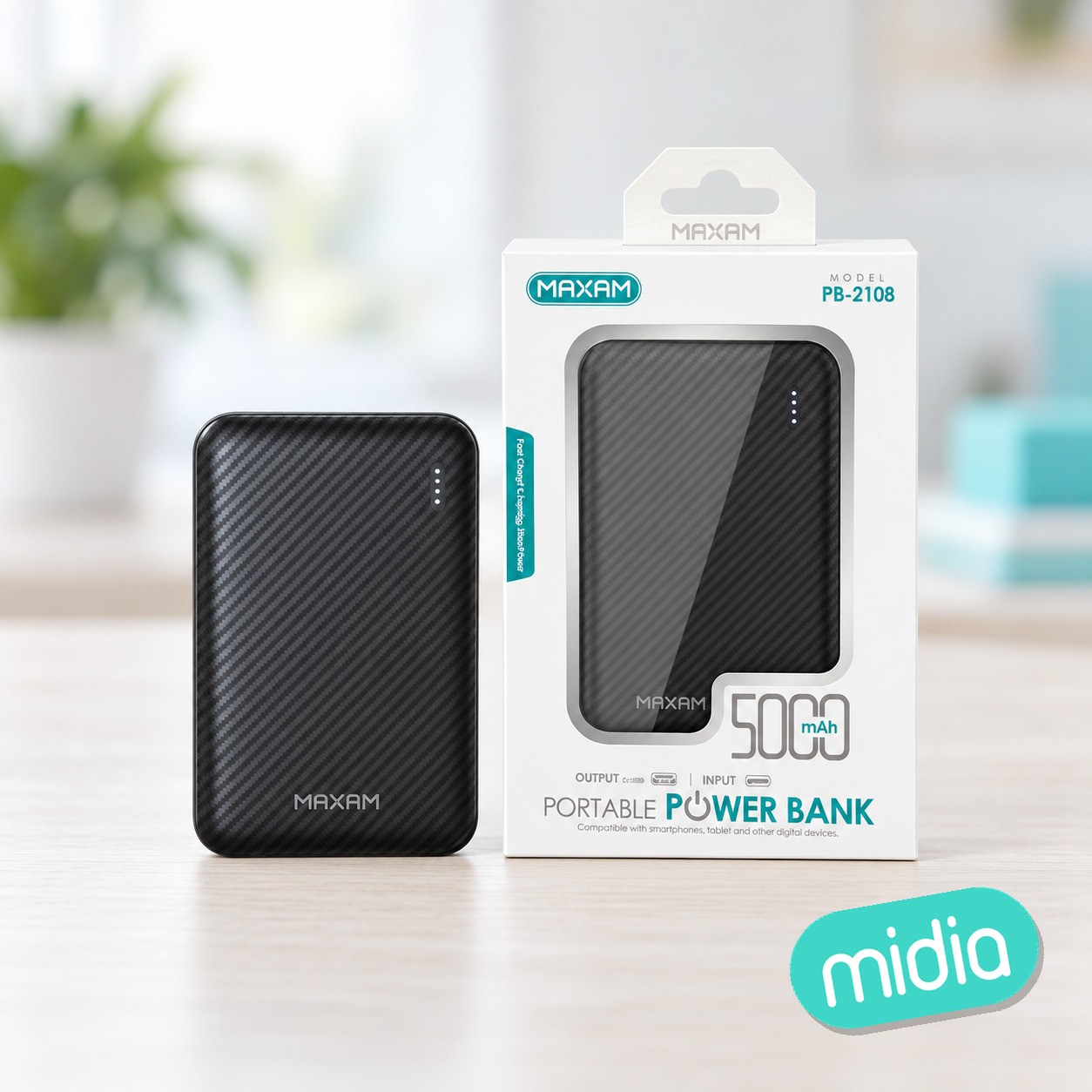 PB-2108 Bateria para Móvil 5V2A5000mAh (Negro)