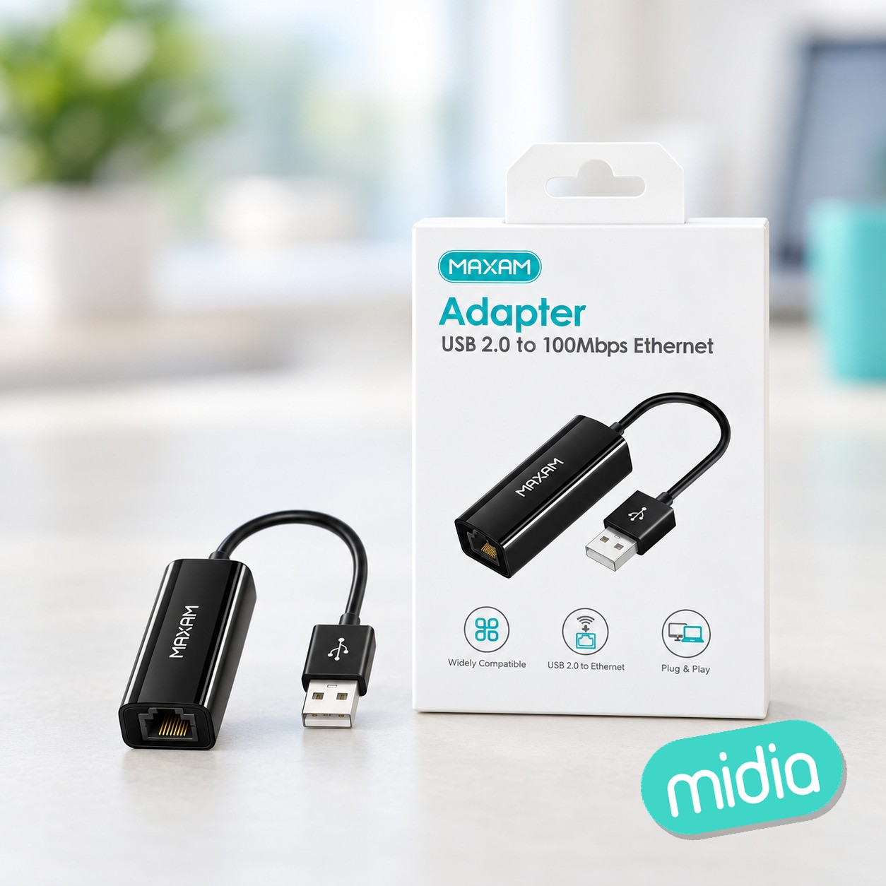 ZH-82R0 Negro Adaptador USB 2.0 a Ethernet RJ45 10/100 Gigabit Ethernet LAN