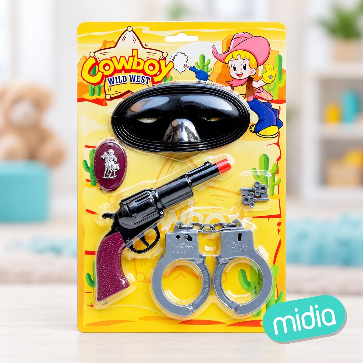 Pistola vaquero con antifaz