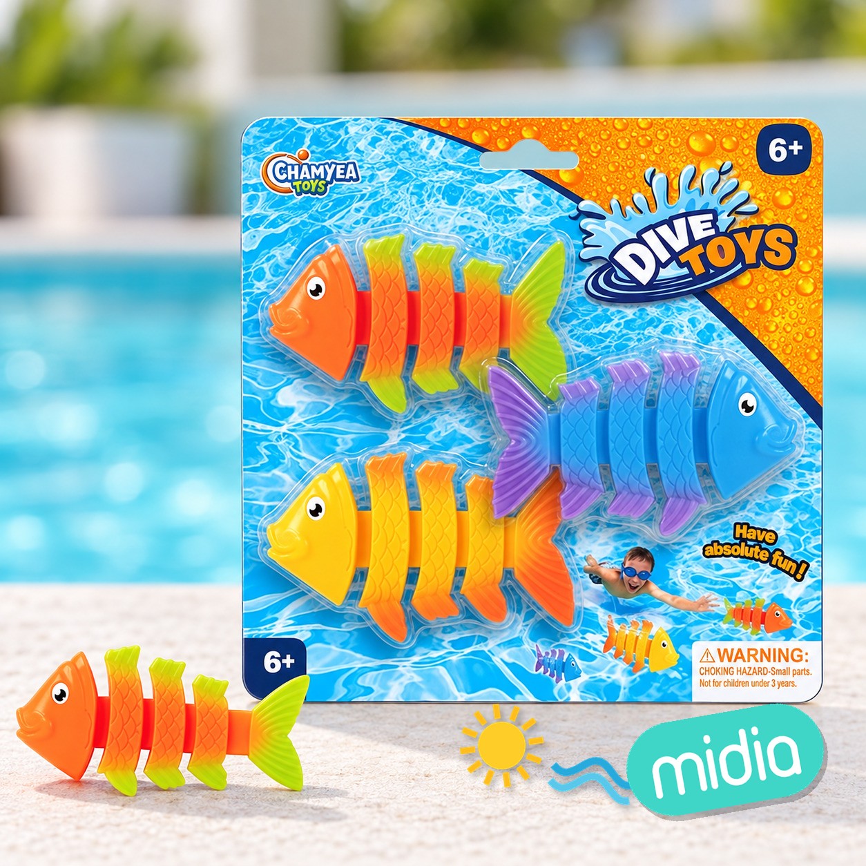 S/3 lanzador piscina pez 11 cm