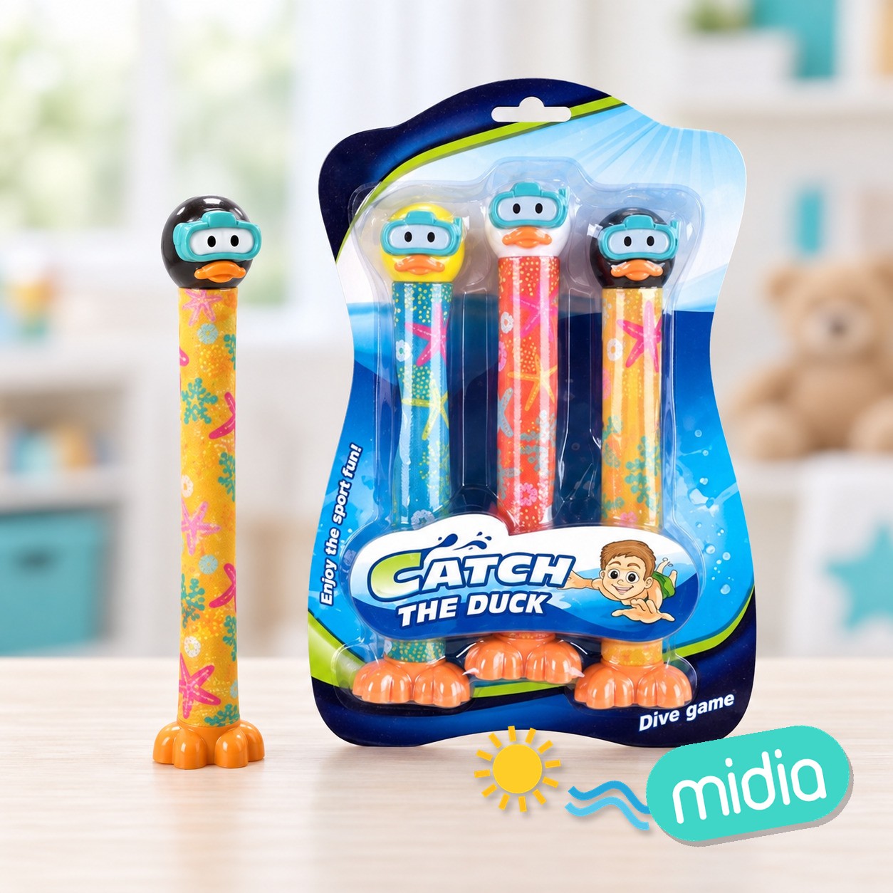 S/3 lanzador piscina bastón pato 19 cm