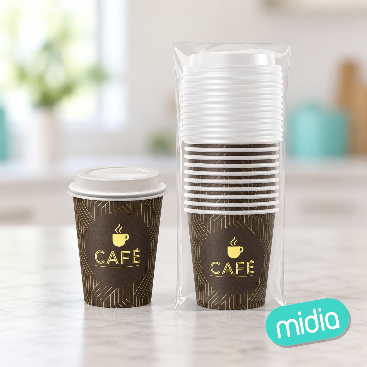 S/12 vaso café + tapa c/agujero 120 cc