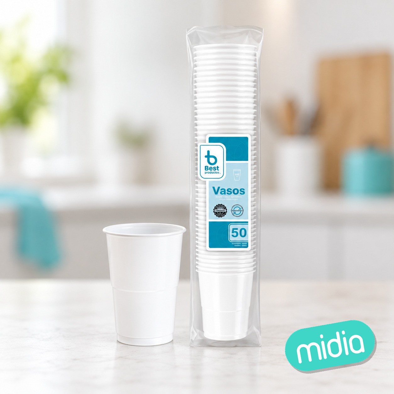 S/50 vaso reutilizable blanco 250 cc pp