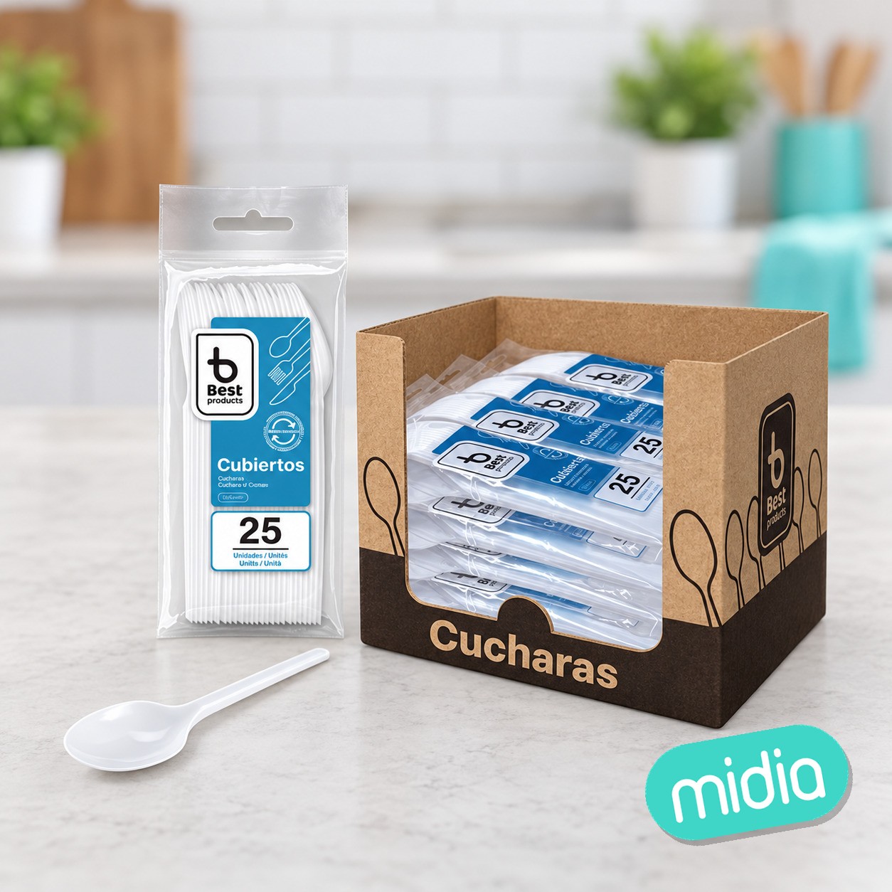 S/25 cuchara reut. 16,5 cm caja display