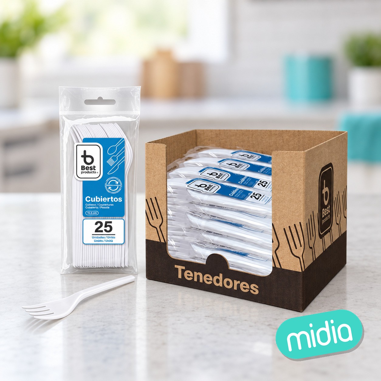 S/25 tenedor reut. 16,5 cm caja display