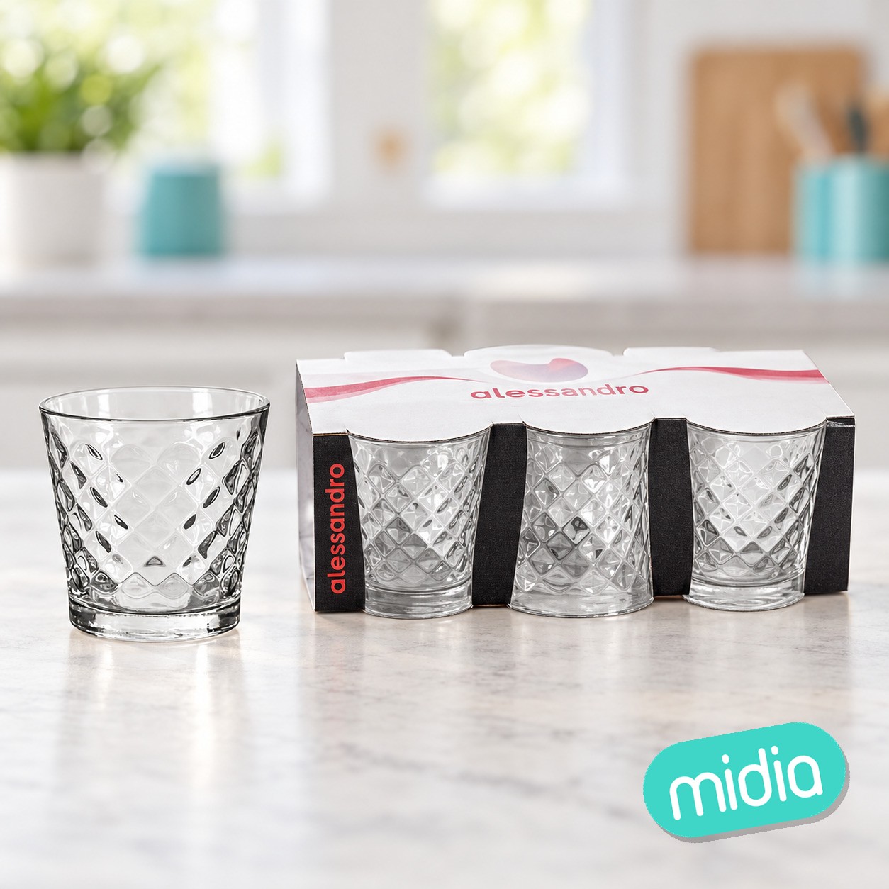 Pack 6 vaso cristal diamante 280ml