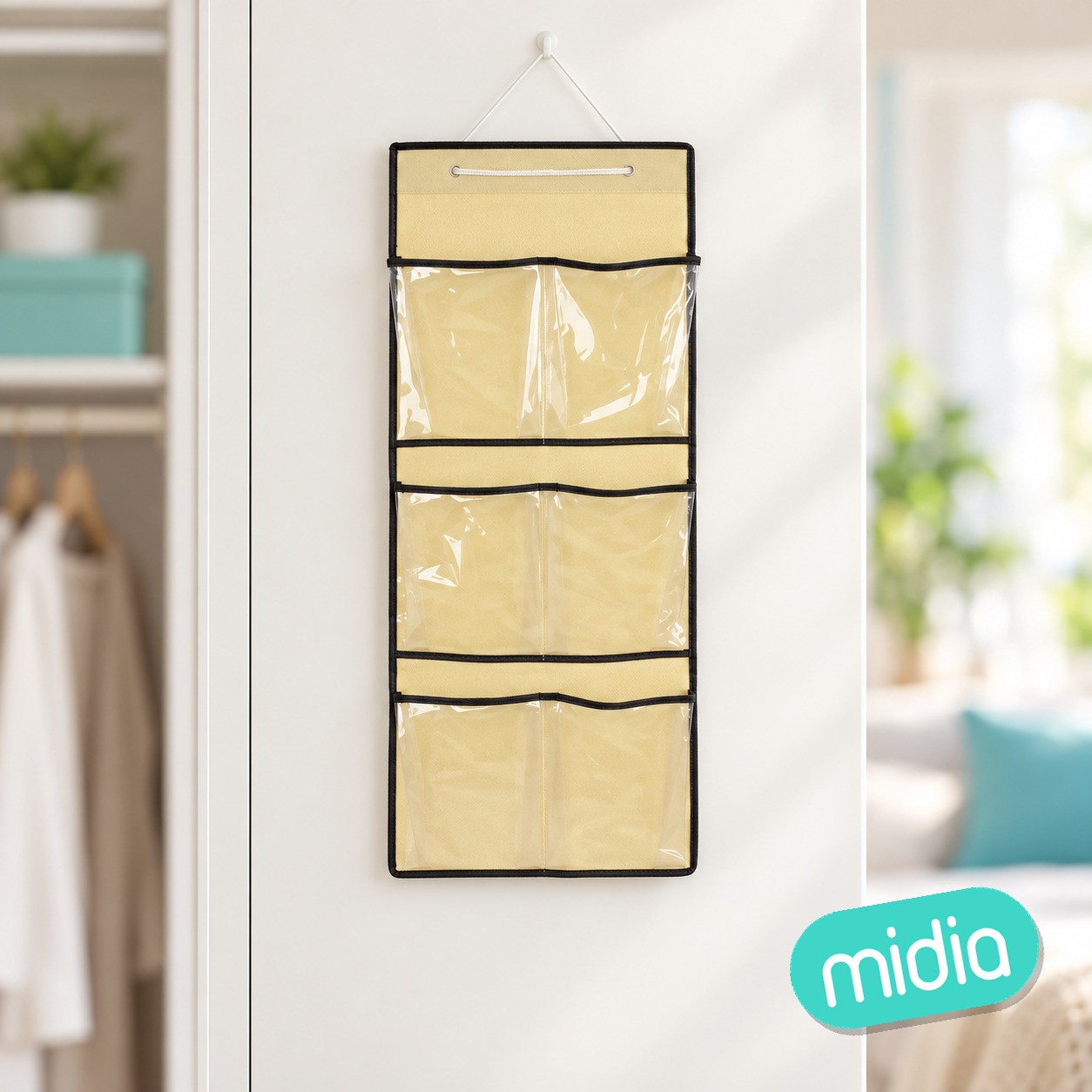 Organizador colgante de tela 6 bolsillos 30*75cm