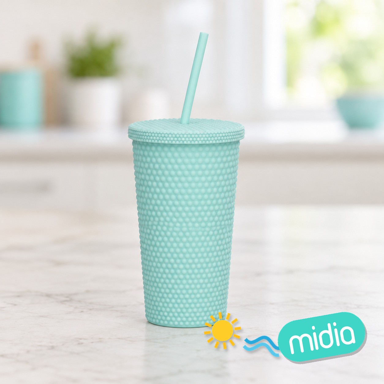 Vaso con cañita oliver 3 col srt 500 ml
