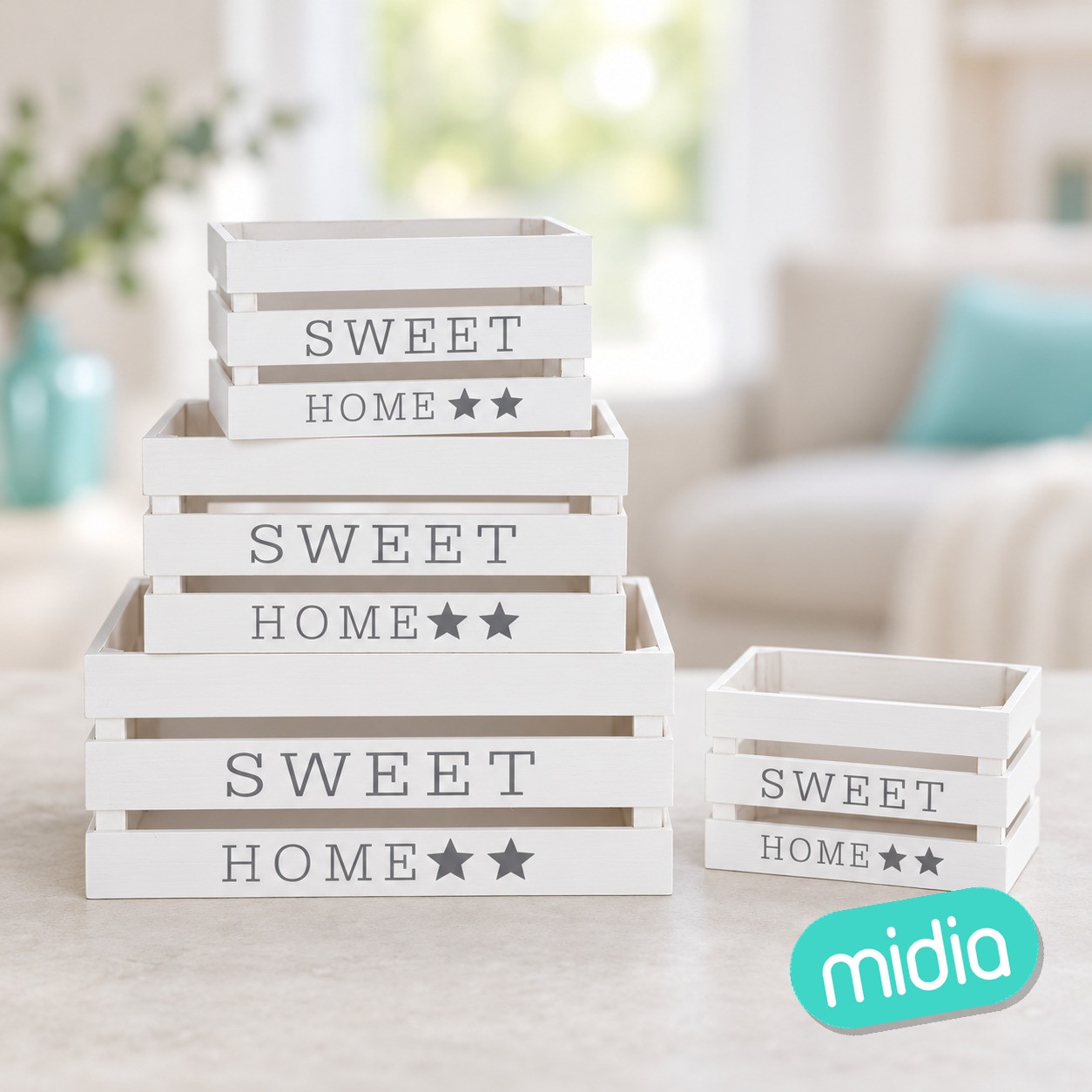 Set 4 cajas lusa 40x30x20 blanca
