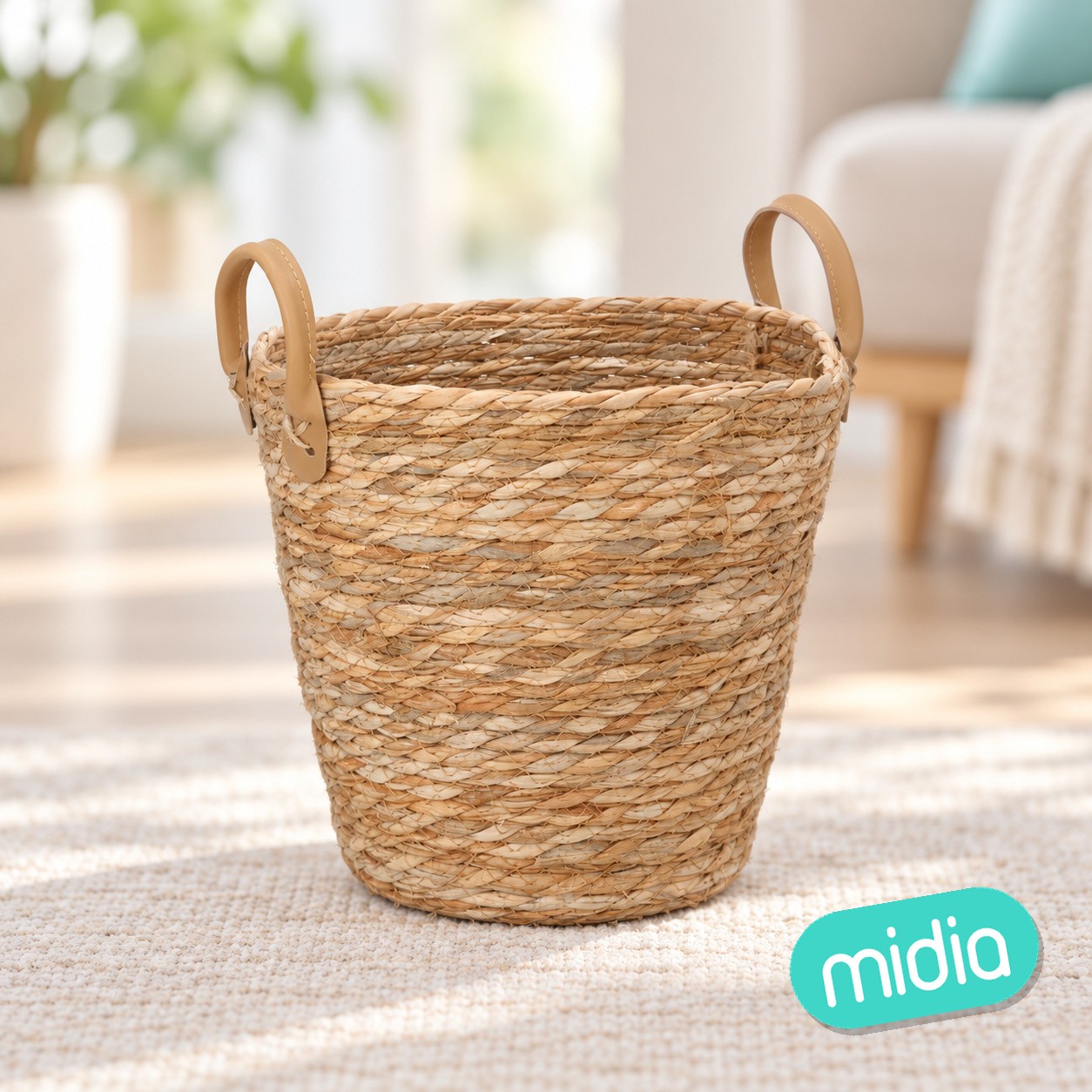 Cesta natura 2 asas 27x25cm