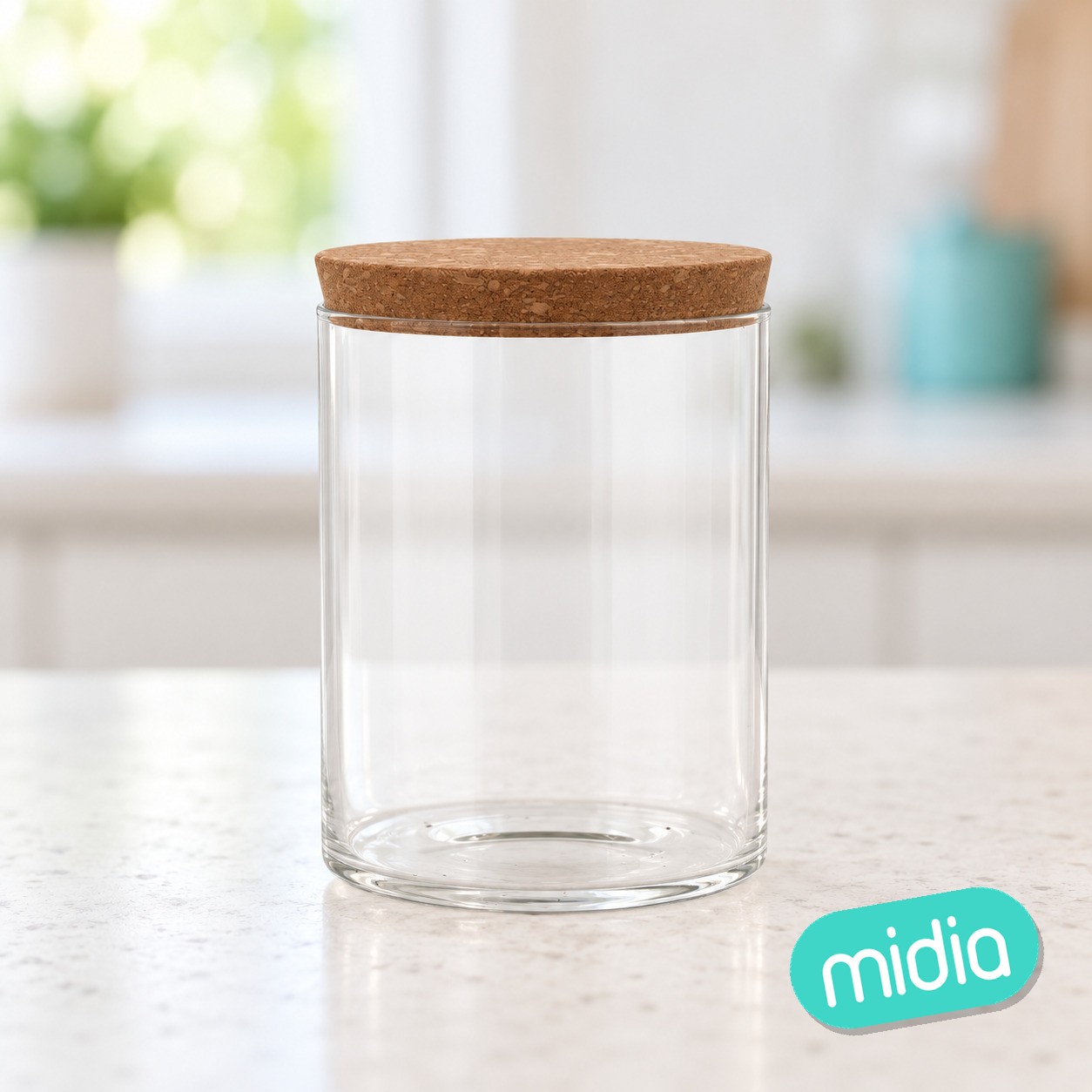Tarro cristal c/tapa corcho aloia 600ml