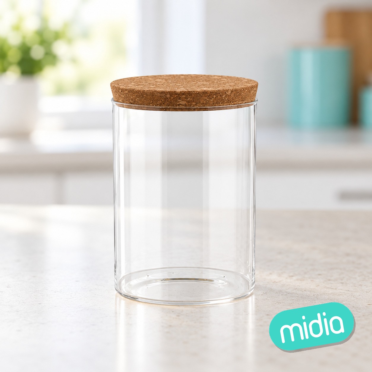 Tarro cristal c/tapa corcho aloia 650ml