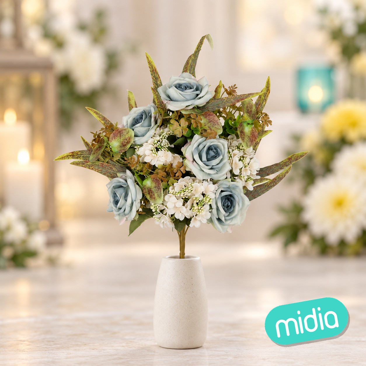 Conjunto rosas-hyd (a) x 12 -58cm (azul)