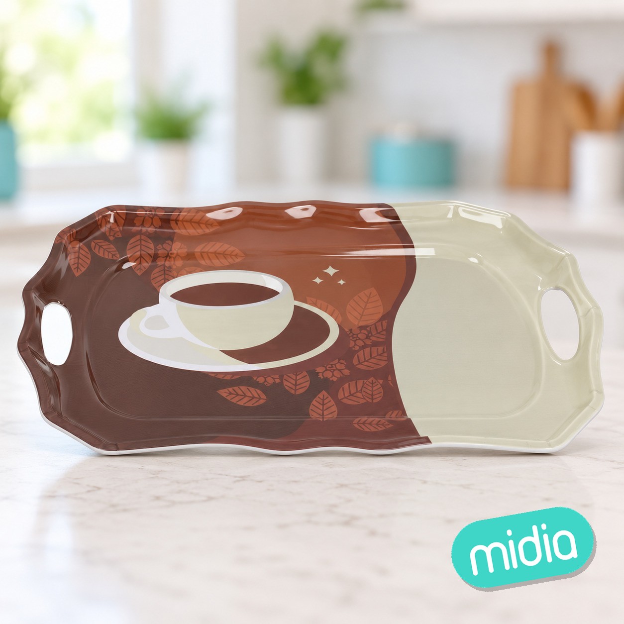 Bandeja melamina c/asas granafe 46x32.5cm
