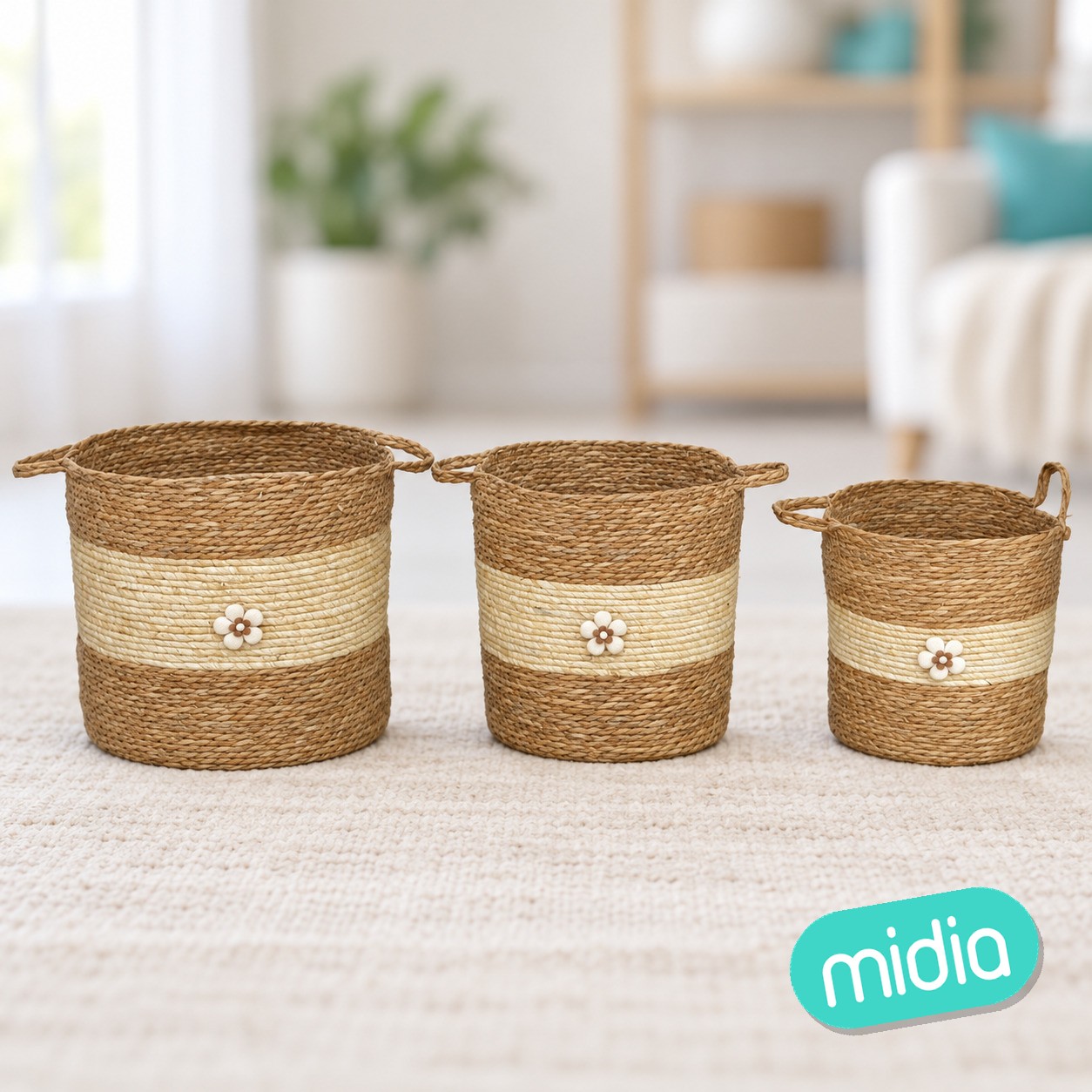 Cesta x3 c/asas 38x38x37/38cm rocio