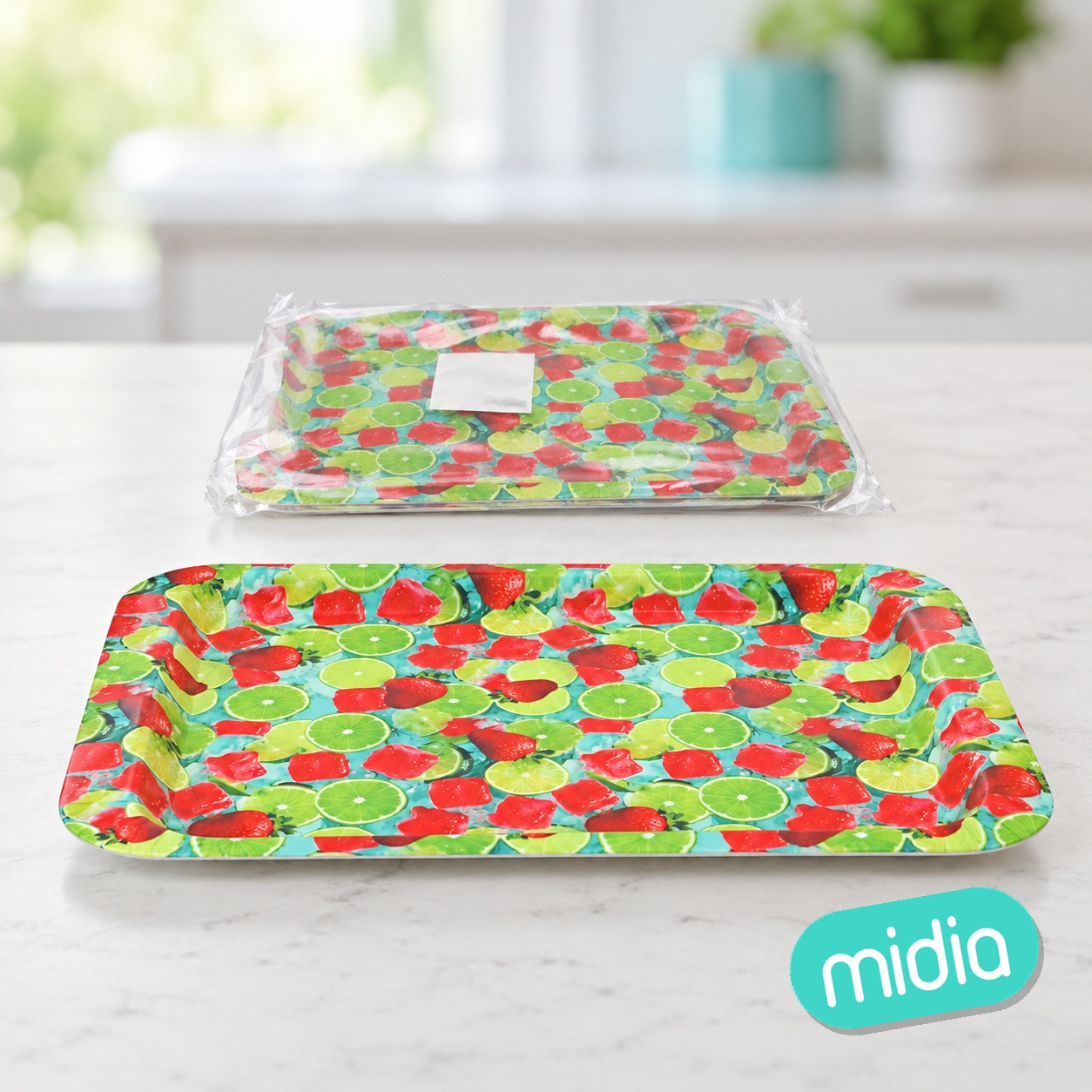 Bandeja rect. rica fruta 45x32cm 2 surt