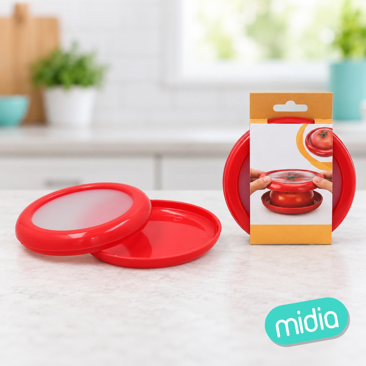 Contenedor c/tapa elastica tomate 12,5x12,5x2,5cm