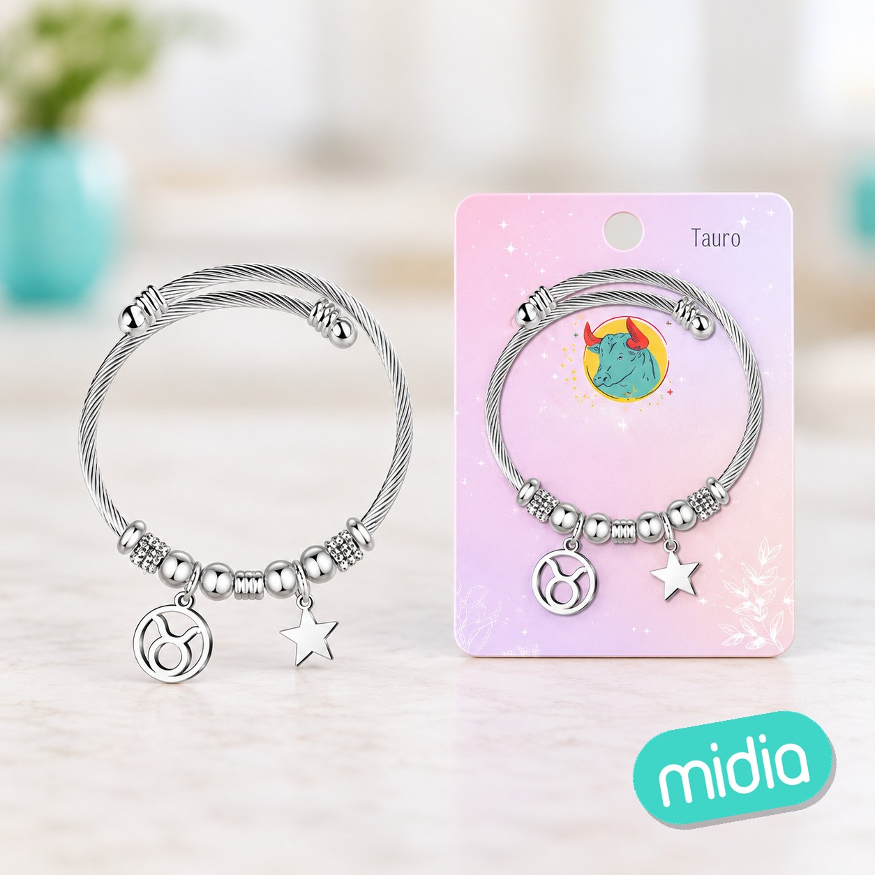 Brazalete acero con zodiacotauro
