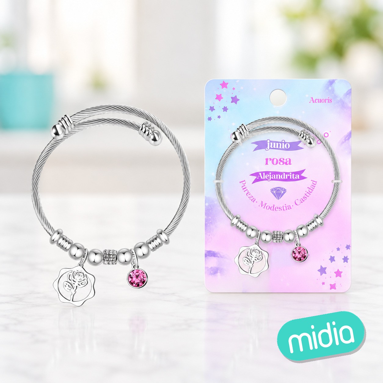 Brazalete acero para mes nacimiento