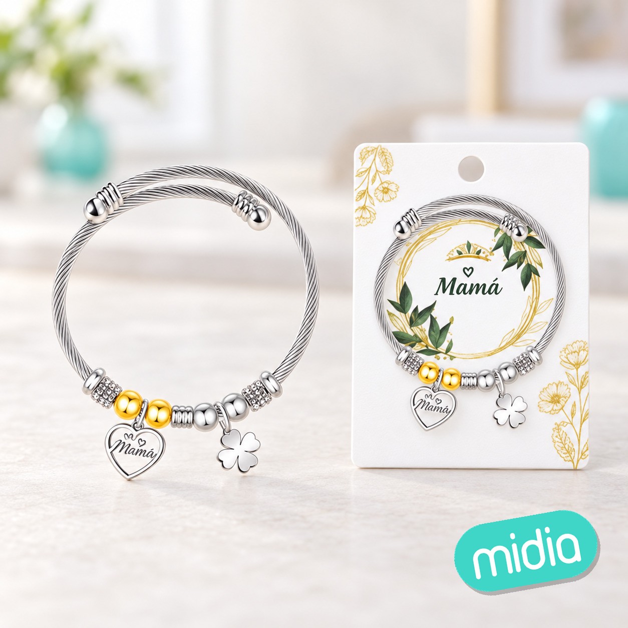 Brazalerte acero con nombre:marta